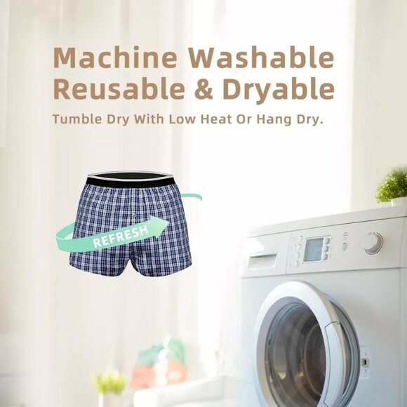 TIICHOO Incontinence Underwear 3XL Men Washable Reusable Regular Absorbency Blue - Picture 4 of 5